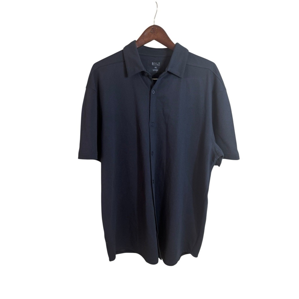 Bylt Premium Basics Button Down Short Sleeve Shirt Black‎ Size XXL